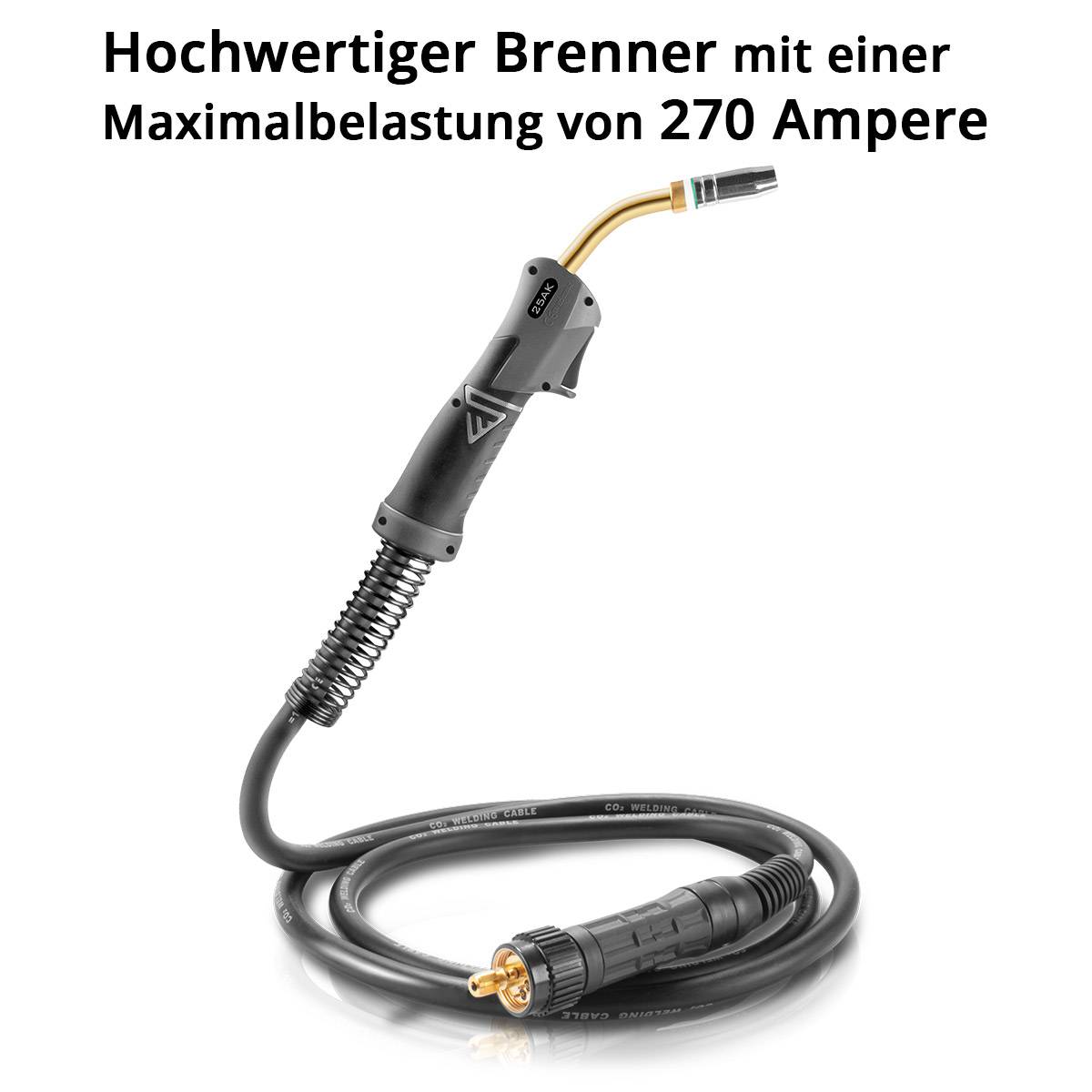 STAHLWERK Schweißbrenner AK25 MB25 3 m Schlauchpaket für MIG MAG Schweißgeräte