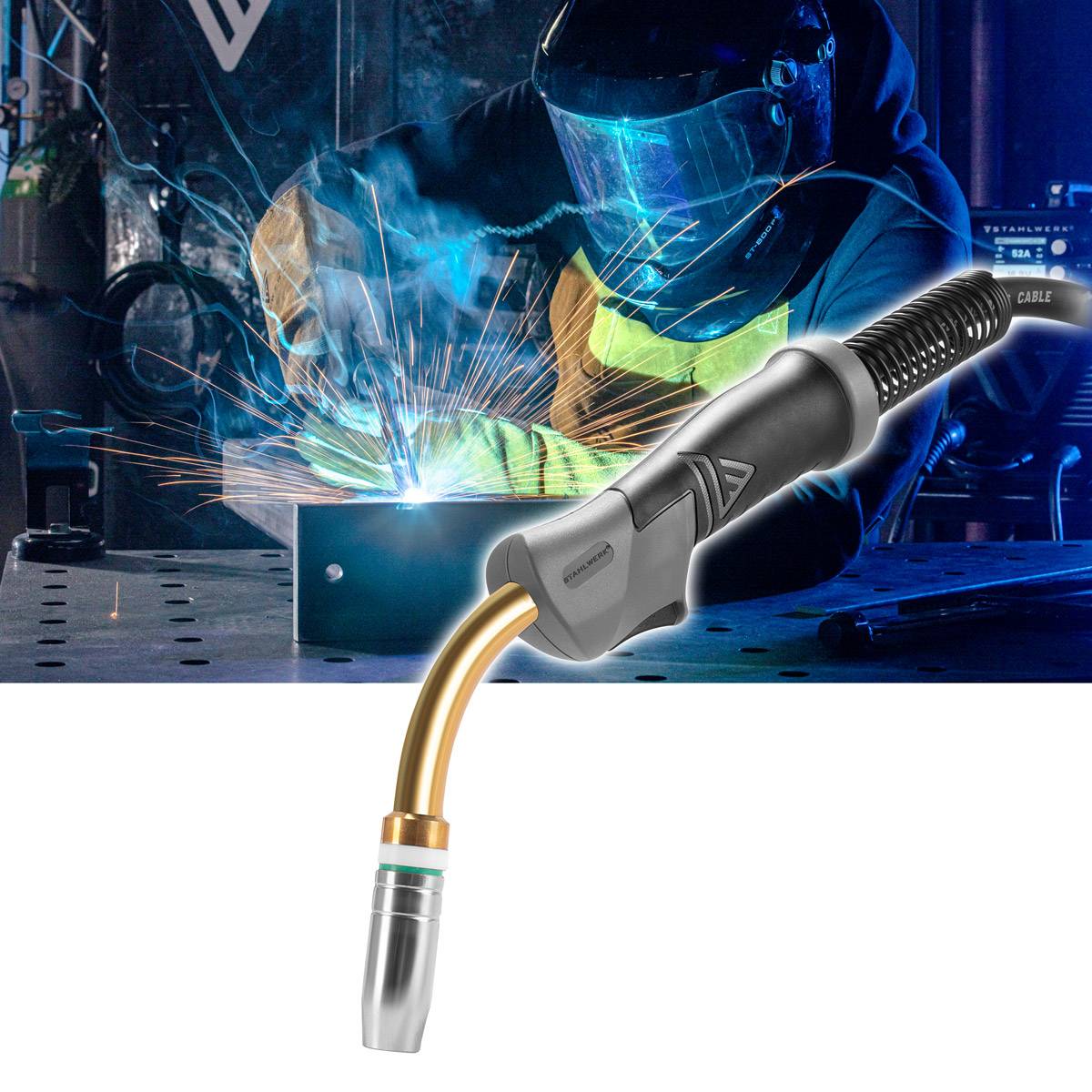 STAHLWERK Schweißbrenner AK25 MB25 3 m Schlauchpaket für MIG MAG Schweißgeräte