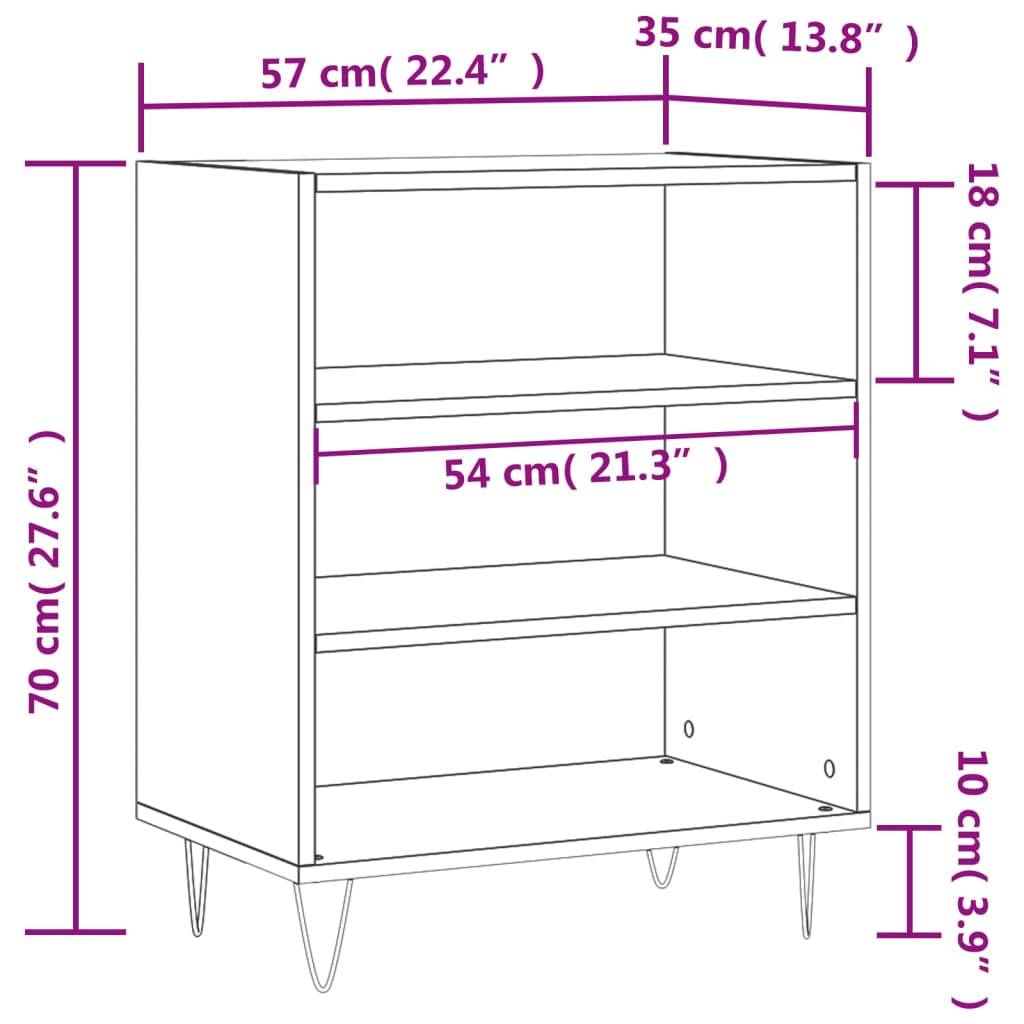vidaXL Sideboard Betongrau 57x35x70 cm Holzwerkstoff
