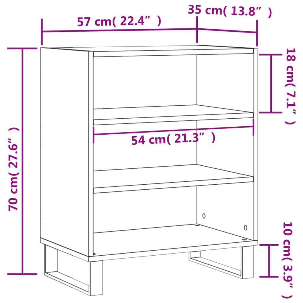 vidaXL Sideboard Hochglanz-Weiß 57x35x70 cm Holzwerkstoff
