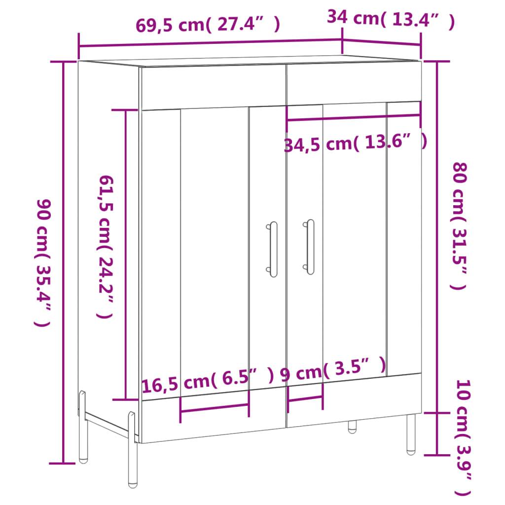 vidaXL Sideboard Betongrau 69,5x34x90 cm Holzwerkstoff
