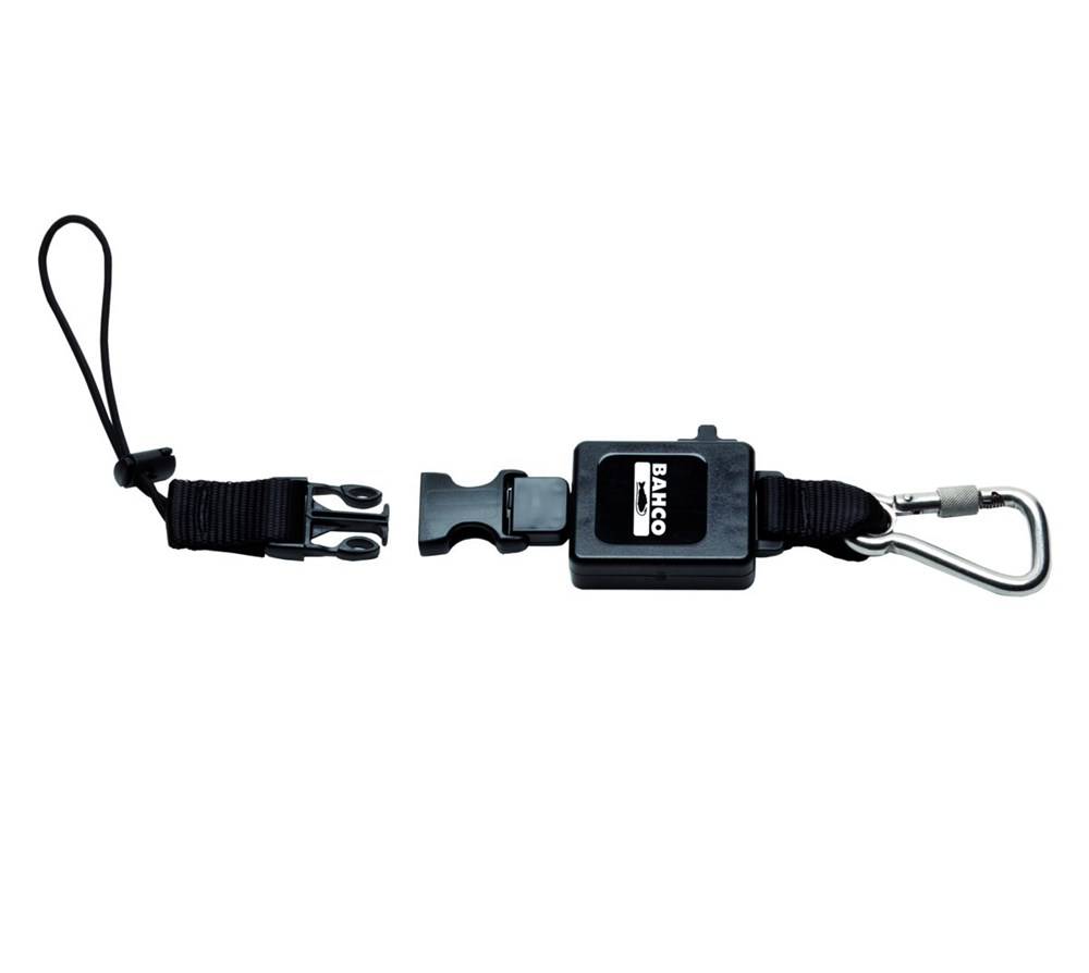 Bahco Einziehbare Absturzsicherungsleine mit fest montiertem Karabiner, 0,9 kg, 1 m