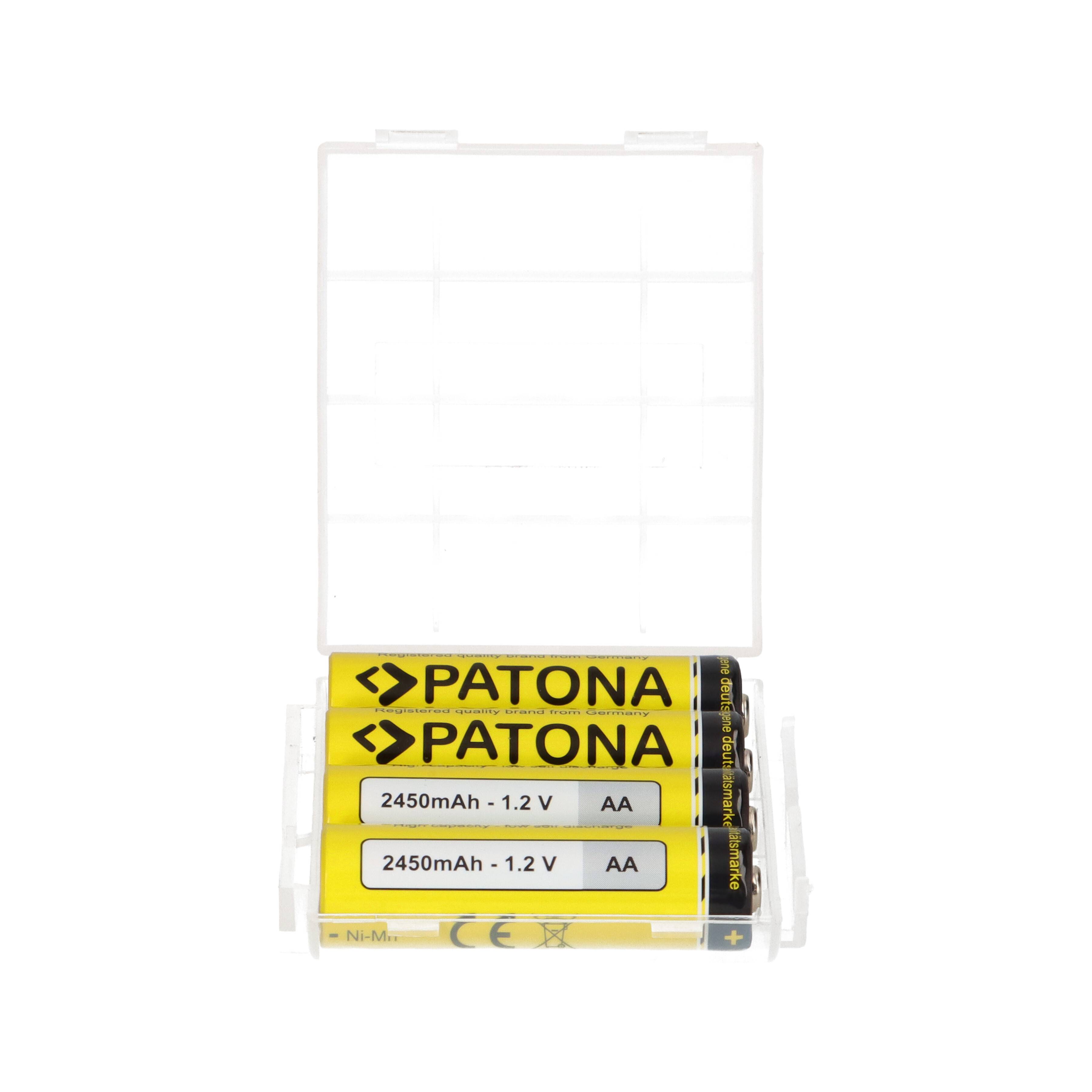 PATONA 4x Wiederaufladbare Zelle für Mignon AA LR6 LR06 2450mAh