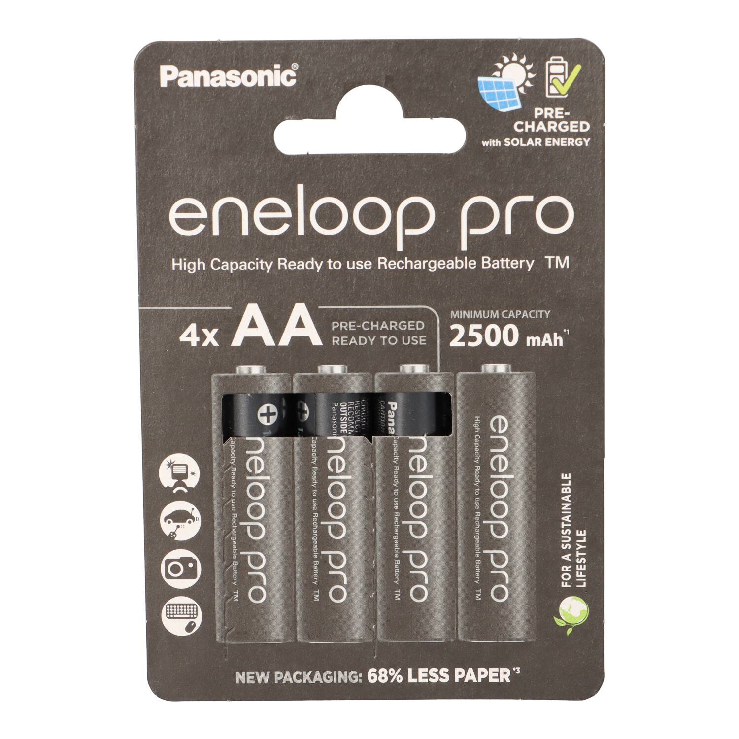 4x eneloop pro Mignon Akku BK-3HCDE/4BE Ni-MH 1,2V / 2500mAh