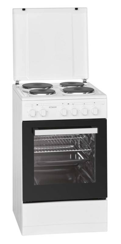 Bomann Stand-Elektroherd EH 561, Kochplatten & Backofen, inkl. Zubehör