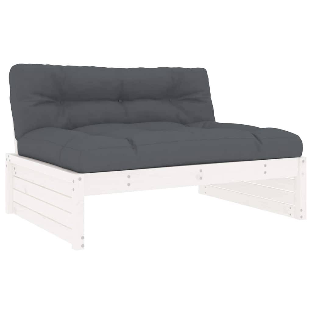 vidaXL Mittelsofa Weiß 120x80 cm Massivholz Kiefer