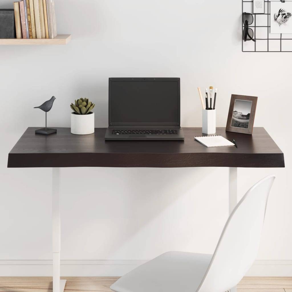 vidaXL Tischplatte 100x60x(2-6) cm Massivholz Behandelt Baumkante