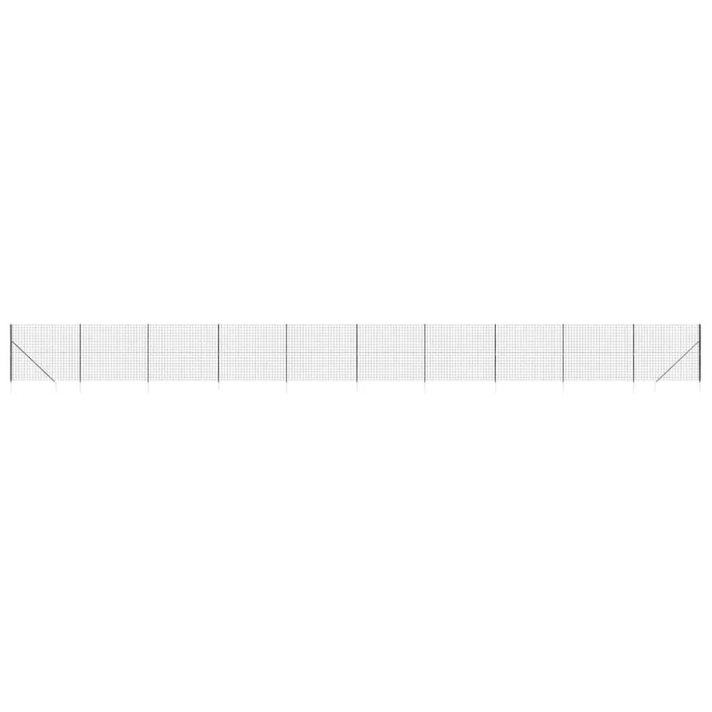 vidaXL Maschendrahtzaun mit Bodenhülsen Anthrazit 1,6x25 m