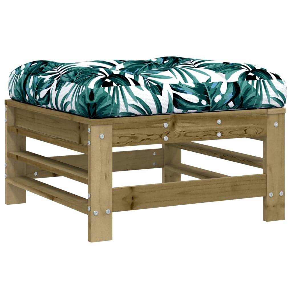 vidaXL Gartenhocker mit Kissen 2 Stk. Kiefernholz Imprägniert