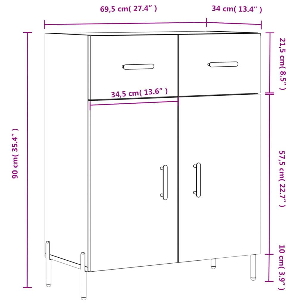vidaXL Sideboard Betongrau 69,5x34x90 cm Holzwerkstoff