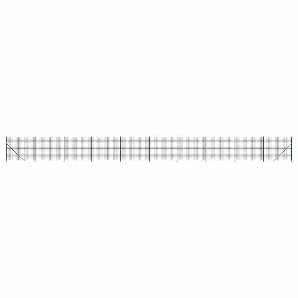 vidaXL Maschendrahtzaun mit Bodenflansch Grün 1,6x25 m