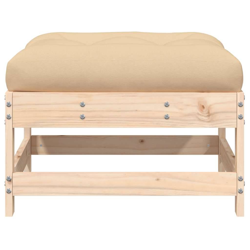 vidaXL Gartenhocker mit Kissen Massivholz Kiefer