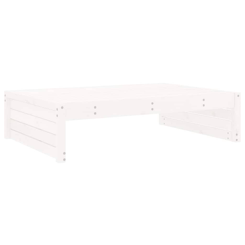 vidaXL Gartenhocker Weiß 120x80 cm Massivholz Kiefer
