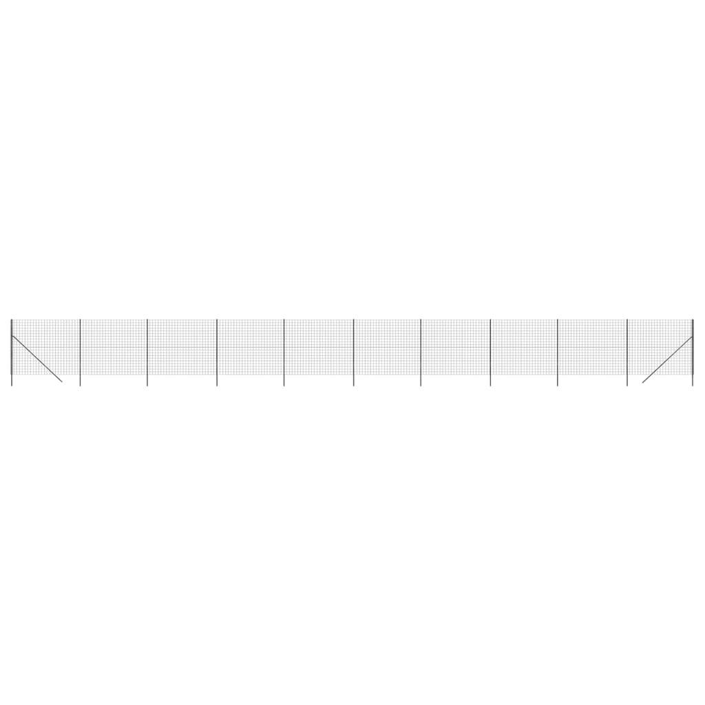 vidaXL Maschendrahtzaun Anthrazit 1,4x25 m Verzinkter Stahl