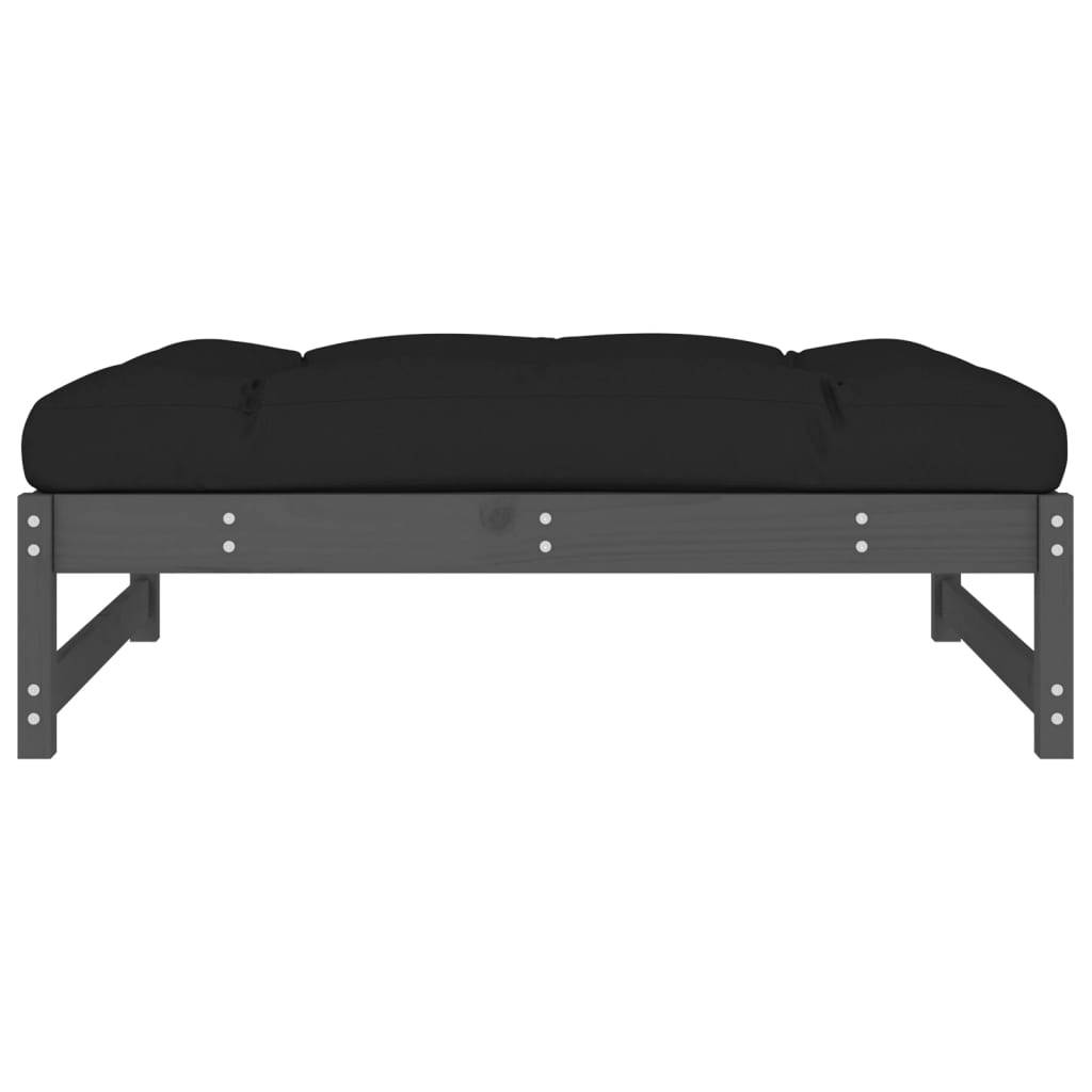 vidaXL Gartenhocker Grau 120x80 cm Massivholz Kiefer