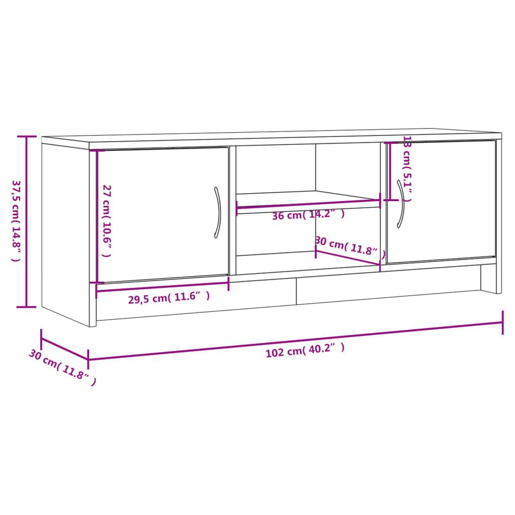 vidaXL TV-Schrank Sonoma-Eiche 102x30x37,5 cm Holzwerkstoff