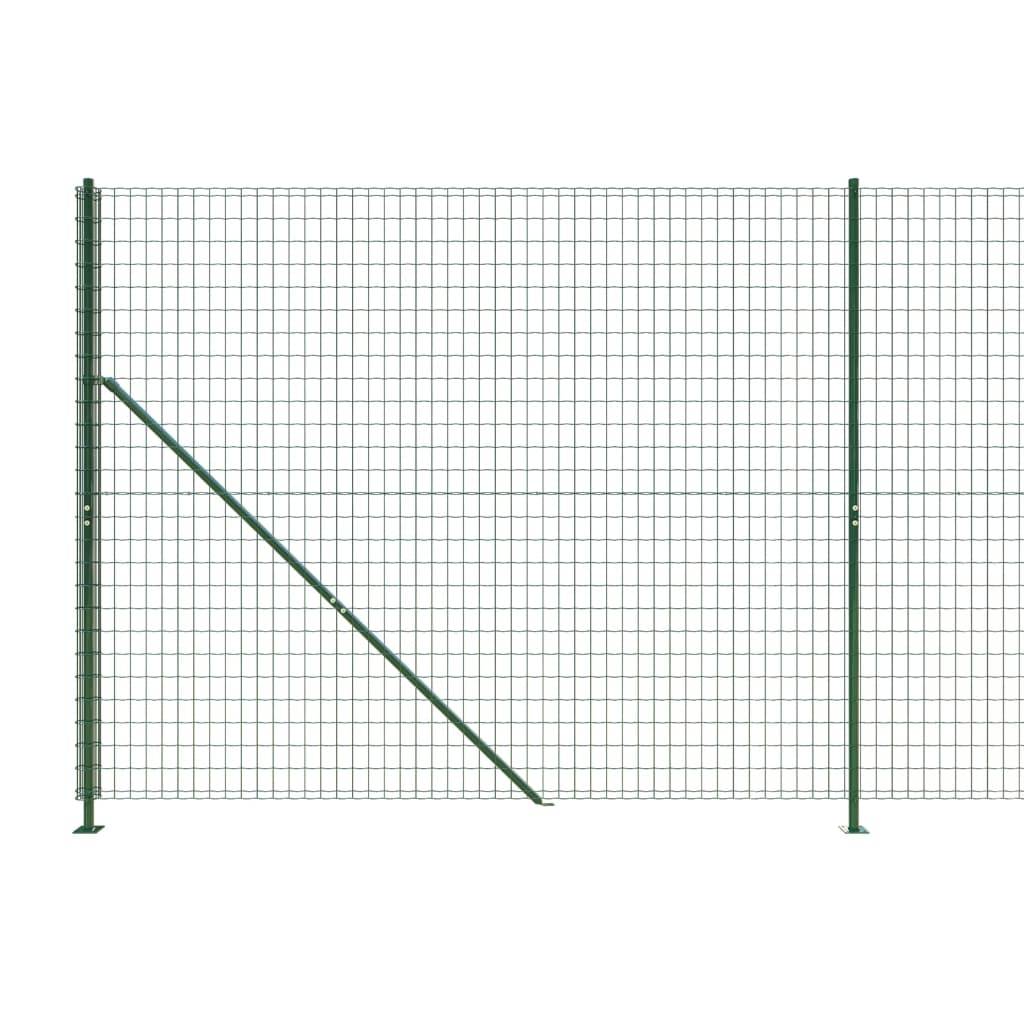 vidaXL Maschendrahtzaun mit Bodenflansch Grün 2x25 m