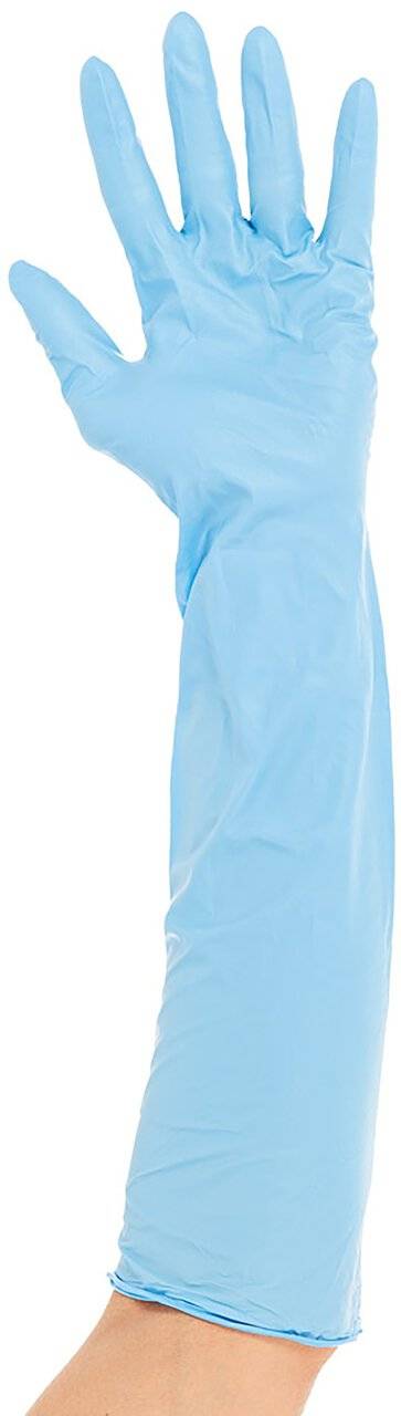 Hygostar Nitrilhandschuh EXTRA SAFE SUPERLONG, blau, Größe XL, 50cm, puderfrei