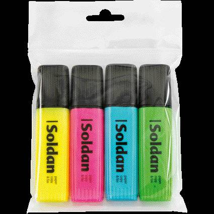 Spar-Set! 10 SoldanPlus Notizblöcke DIN A6 kariert + 1 Etui Textmarker GRATIS