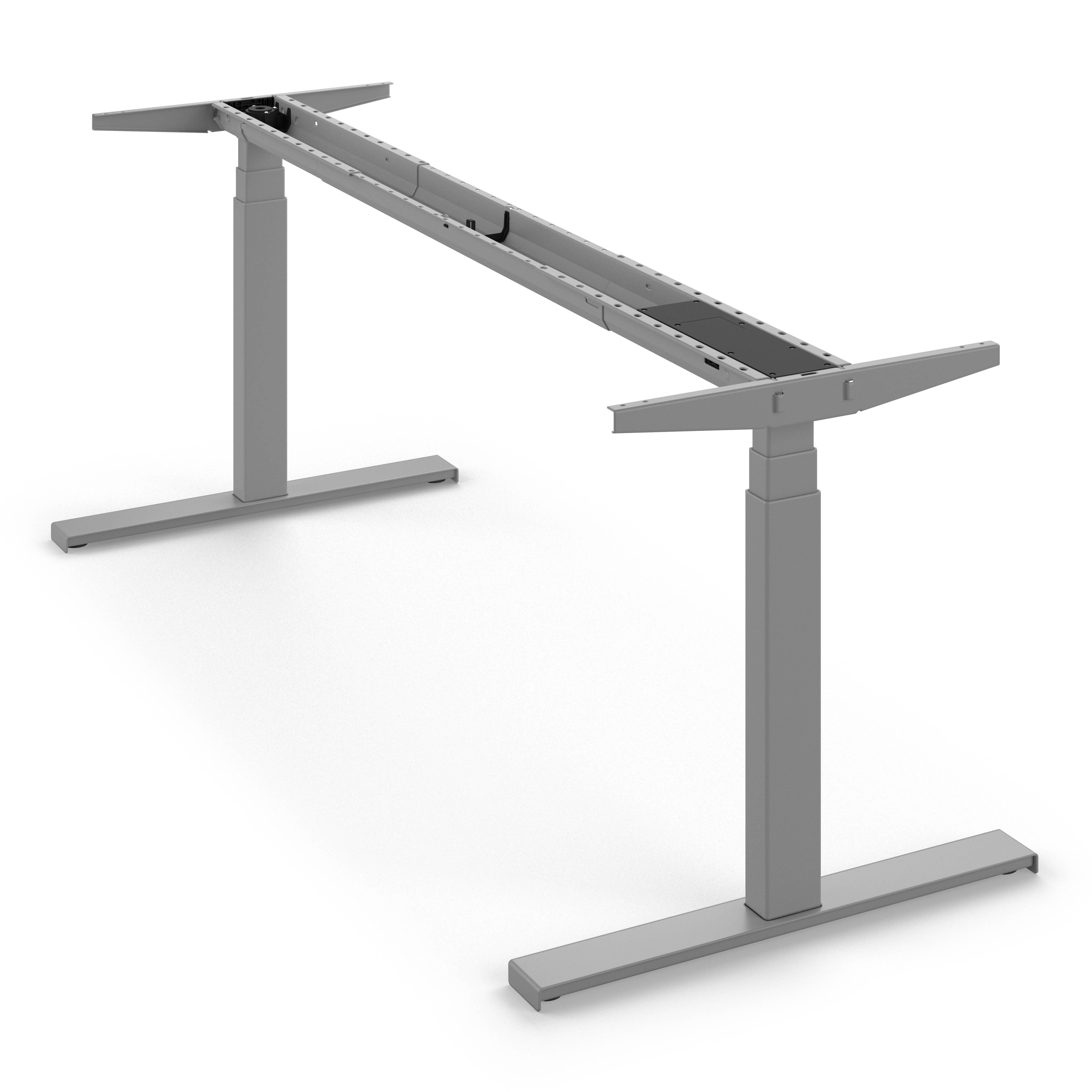 SoldanOffice Fußgestell Sitz/Steh-Schreibtisch silber, ausziehbar 1.200 - 1.800 mm