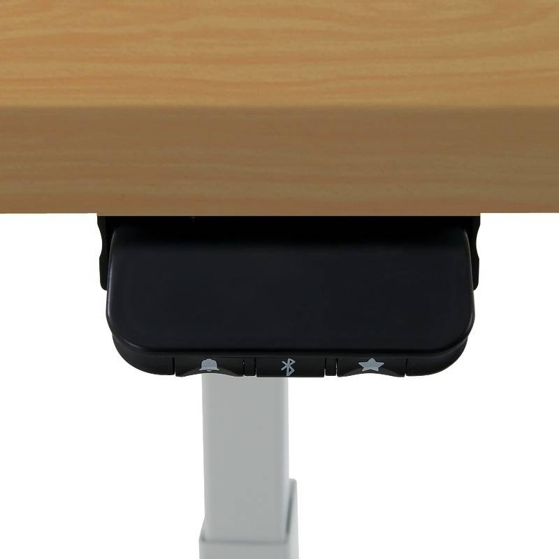 SoldanOffice Sitz-/Steh-Schreibtisch, elektrisch verstellbar, BxTxH 1600 x 800 x 600-1250 mm, Buche