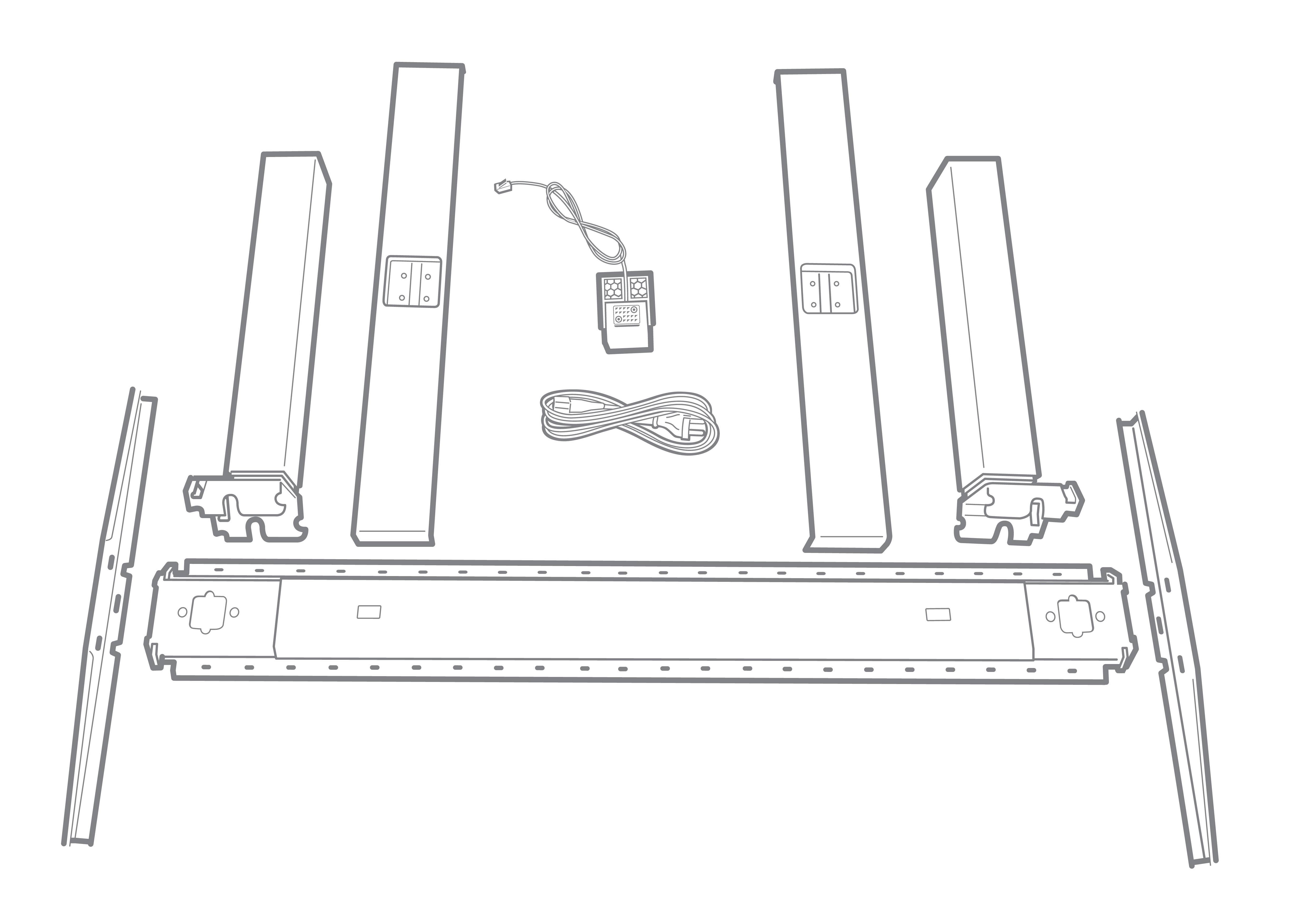 SoldanOffice Fußgestell Sitz/Steh-Schreibtisch weiß, ausziehbar 1.200 - 1.800 mm