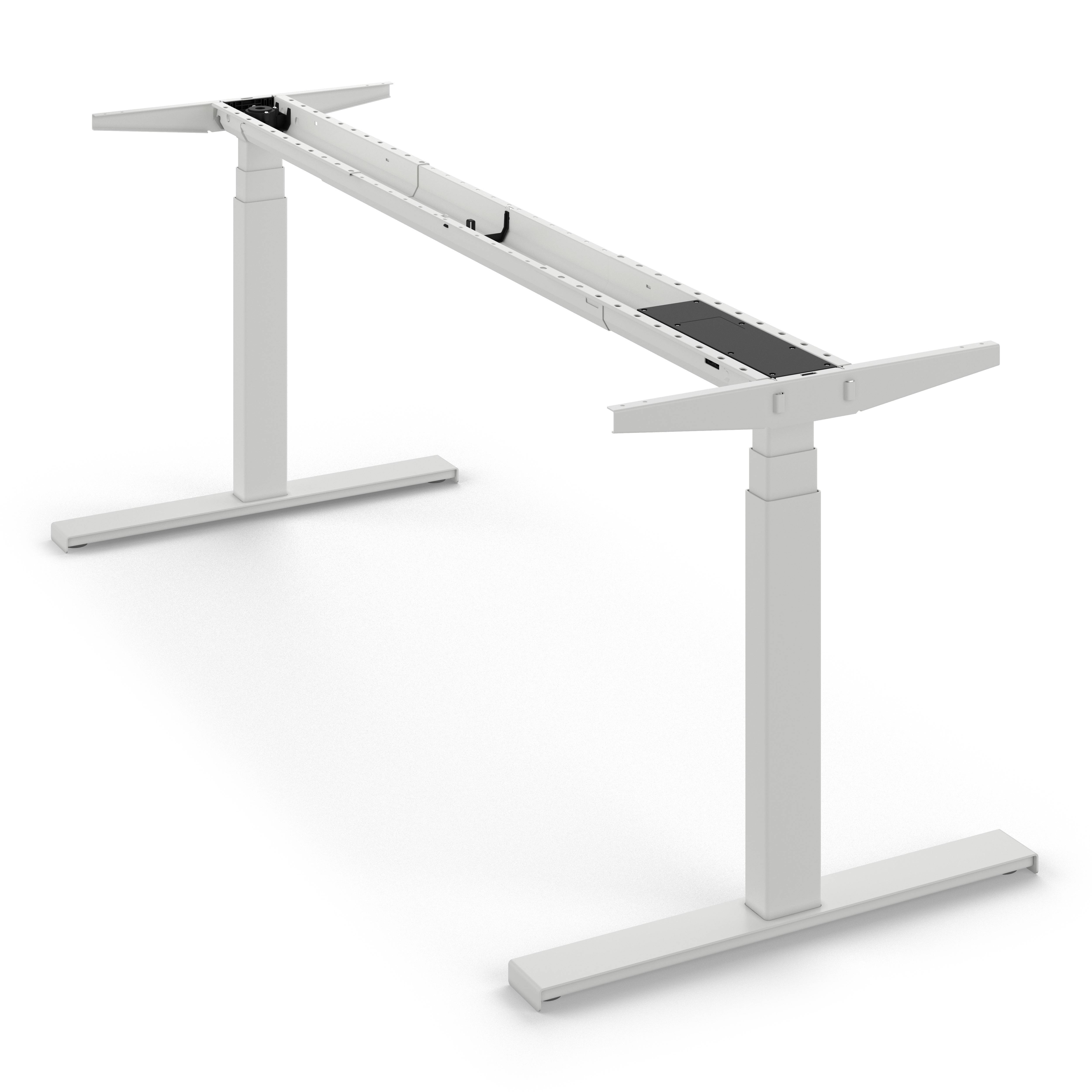 SoldanOffice Fußgestell Sitz/Steh-Schreibtisch weiß, ausziehbar 1.200 - 1.800 mm