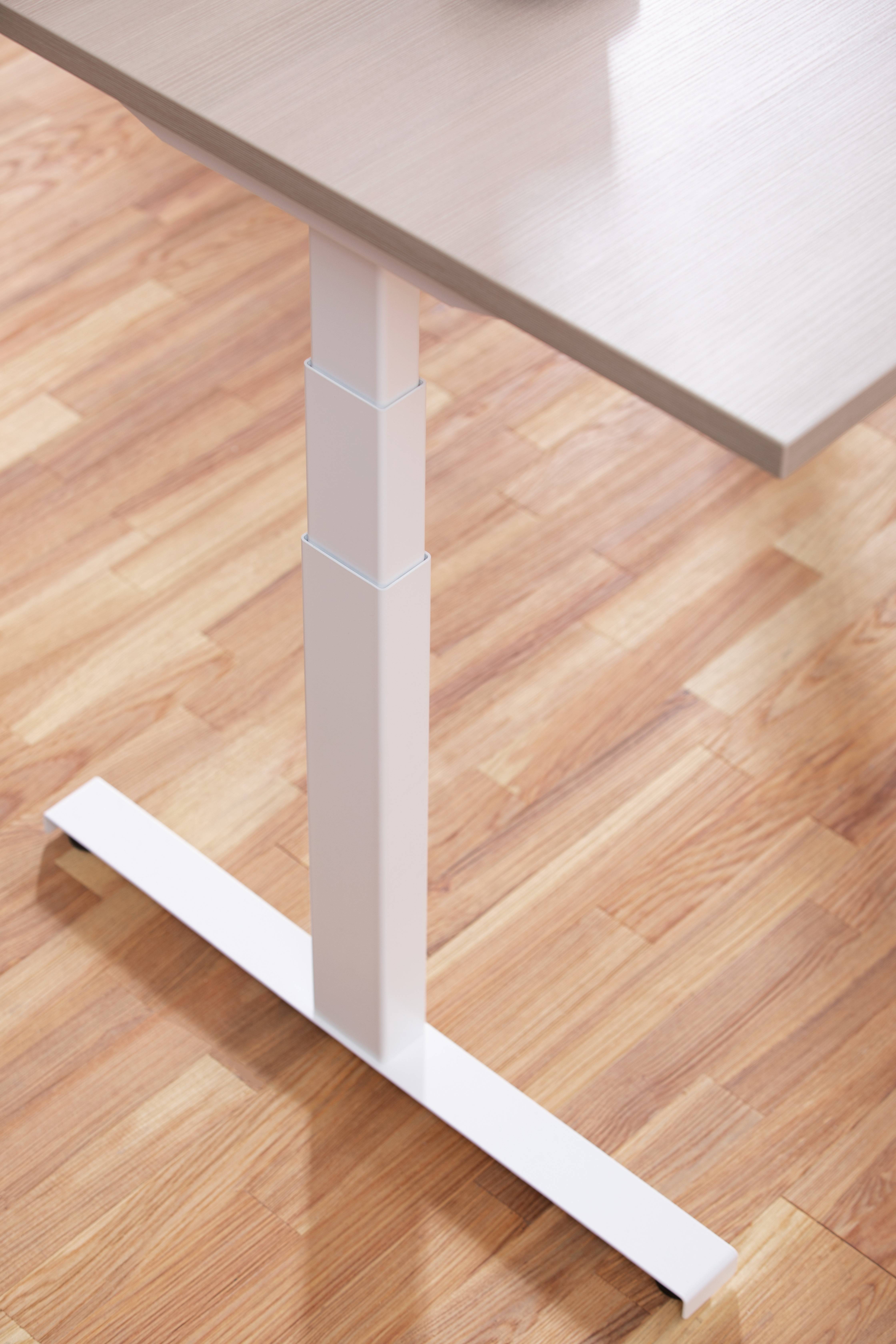 SoldanOffice Fußgestell Sitz/Steh-Schreibtisch weiß, ausziehbar 1.200 - 1.800 mm