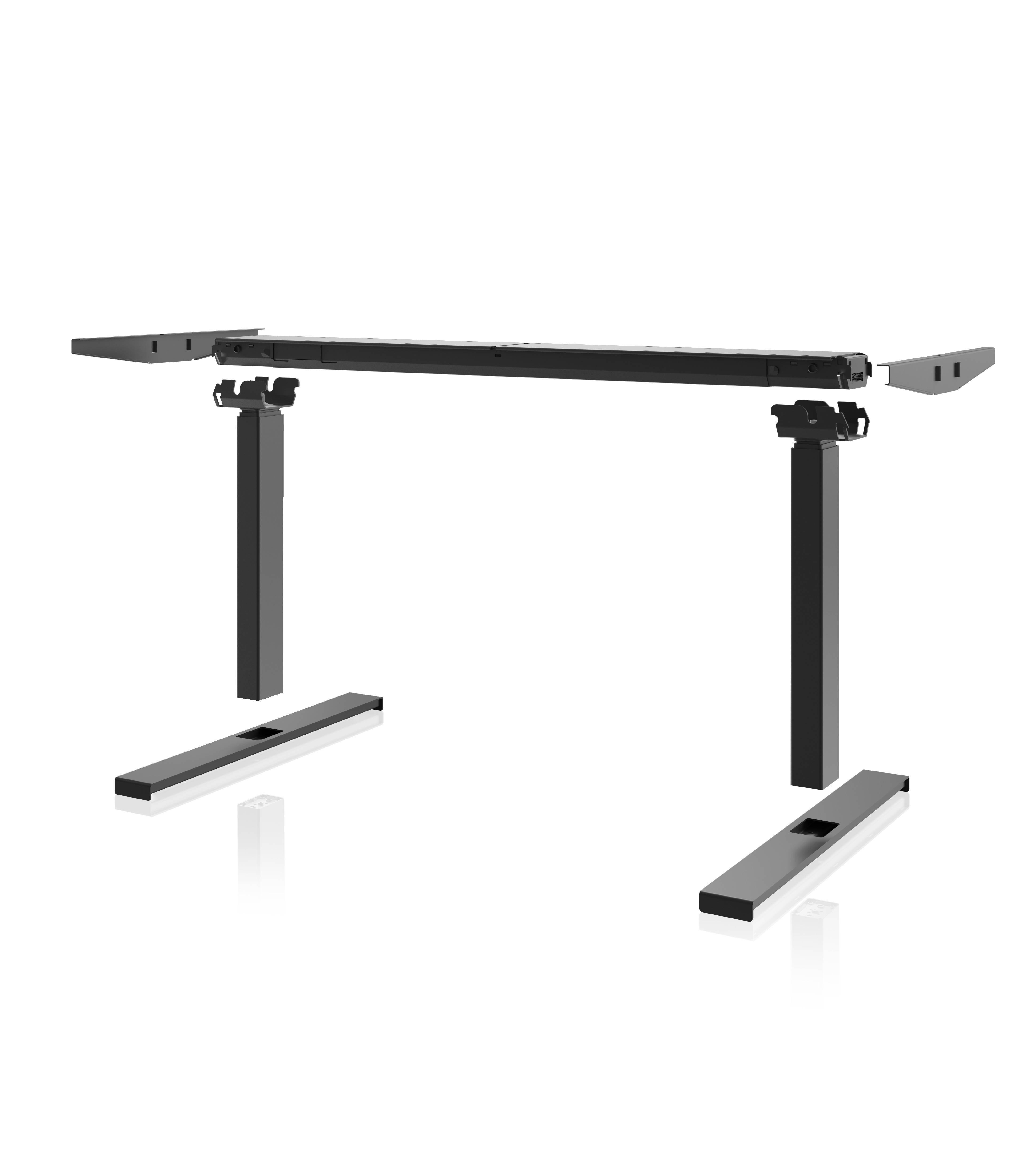 SoldanOffice Fußgestell Sitz/Steh-Schreibtisch weiß, ausziehbar 1.200 - 1.800 mm