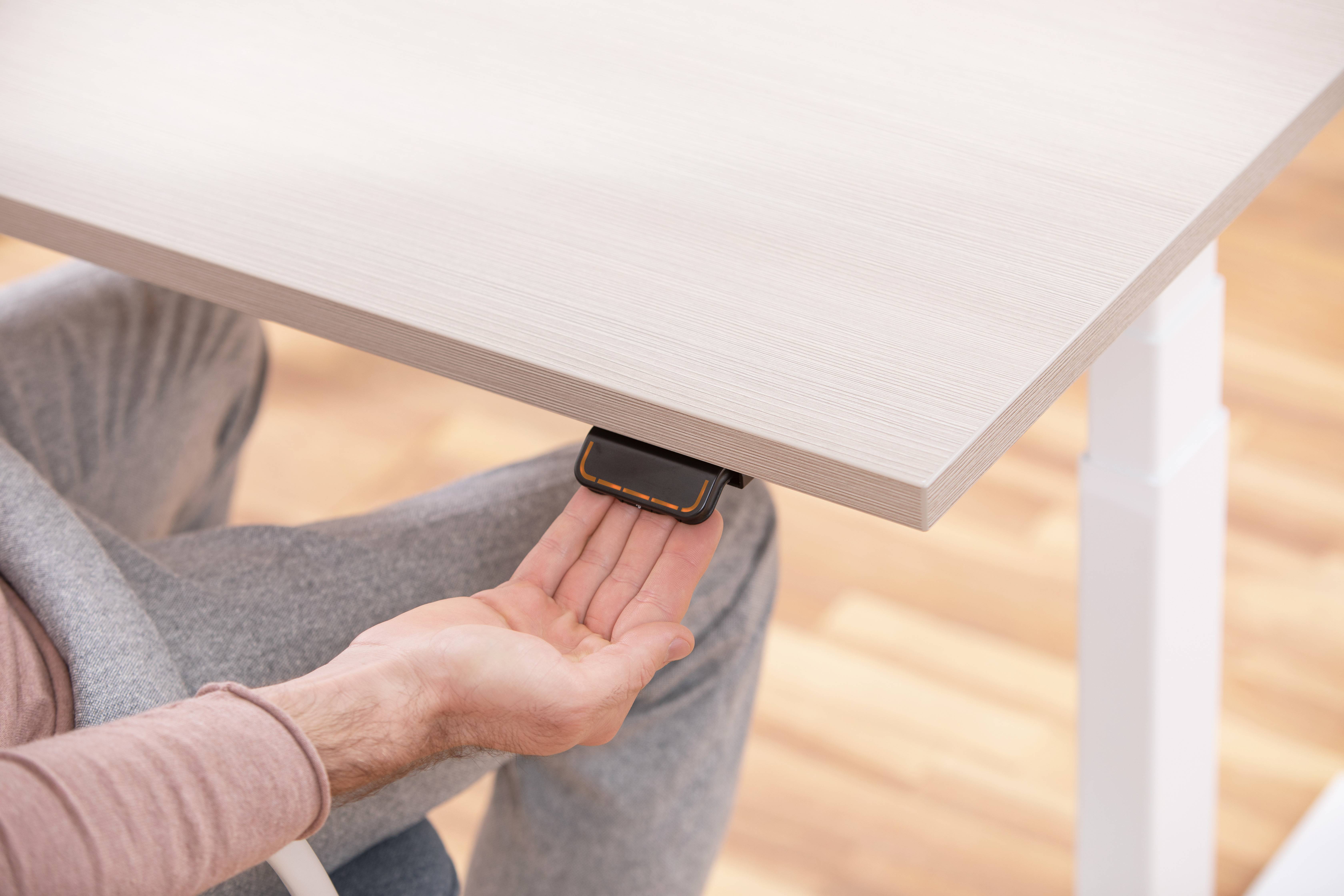 SoldanOffice Sitz-/Steh-Schreibtisch, elektrisch verstellbar, BxTxH 1600x800x600-1250 mm, Asteiche