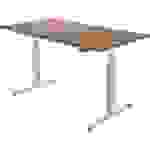 SoldanOffice Sitz-/Steh-Schreibtisch, elektrisch verstellbar, BxTxH 1600x800x600-1250 mm, Nussbaum