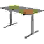 SoldanOffice Sitz-/Steh-Schreibtisch, elektrisch verstellbar, BxTxH 1600x800x600-1250 mm, Asteiche