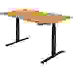 SoldanOffice Sitz-/Steh-Schreibtisch, elektrisch verstellbar, BxTxH 1600 x 800 x 600-1250 mm, Buche