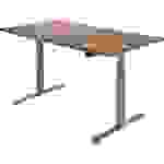 SoldanOffice Sitz-/Steh-Schreibtisch, elektrisch verstellbar, BxTxH 1600x800x600-1250 mm, Nussbaum