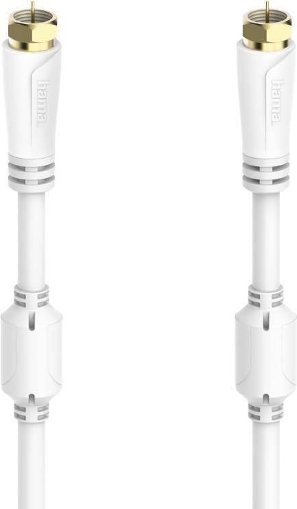 hama 00205254 SAT-Anschlusskabel, F-Stecker - F-Stecker, vergoldet, 7,5 m, 100 dB
