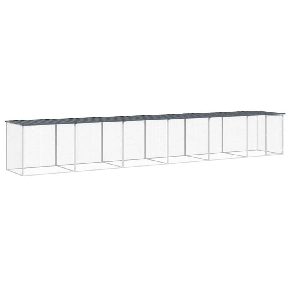 vidaXL Hühnerkäfig mit Dach Anthrazit 603x98x90 cm Verzinkter Stahl