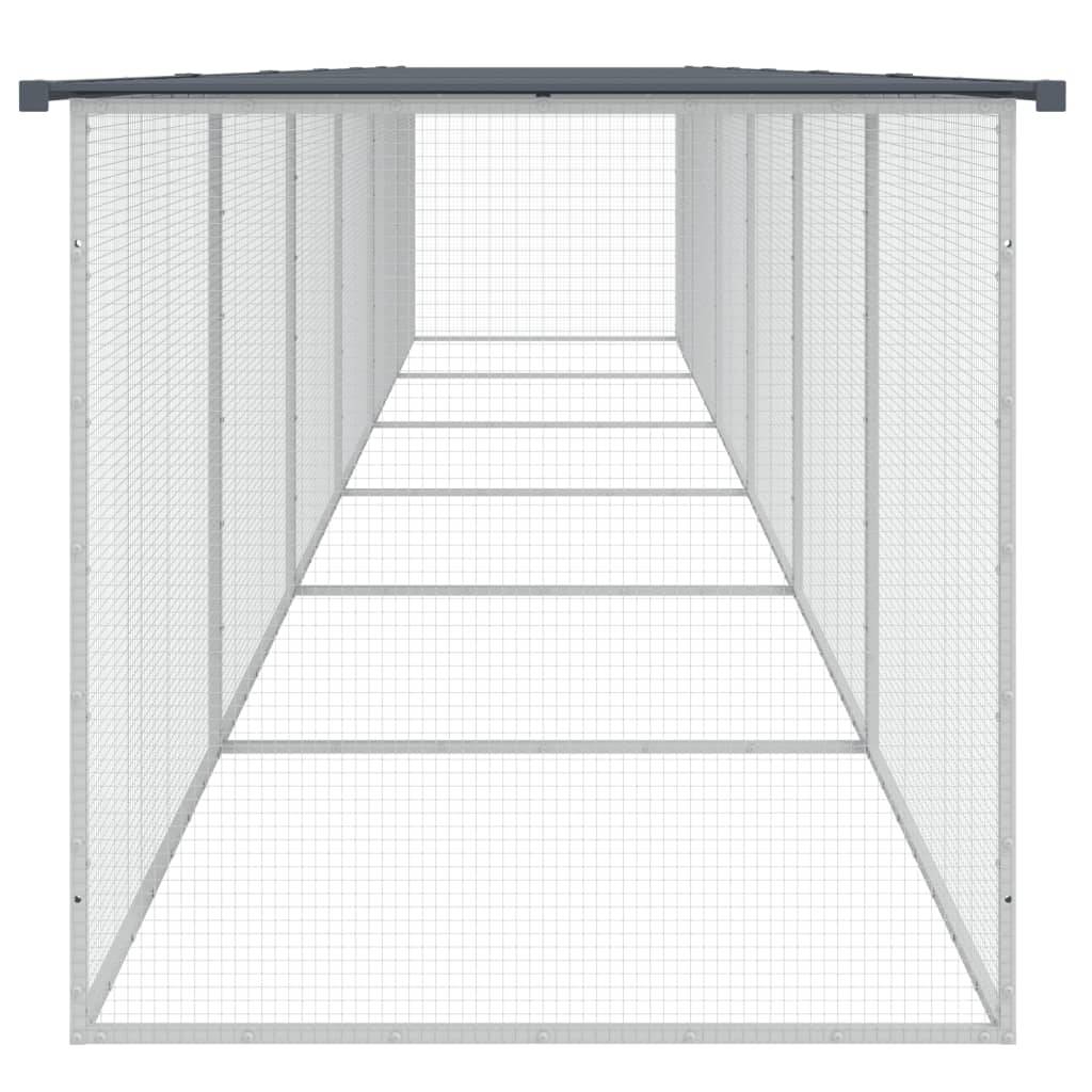 vidaXL Hühnerkäfig mit Dach Anthrazit 603x98x90 cm Verzinkter Stahl