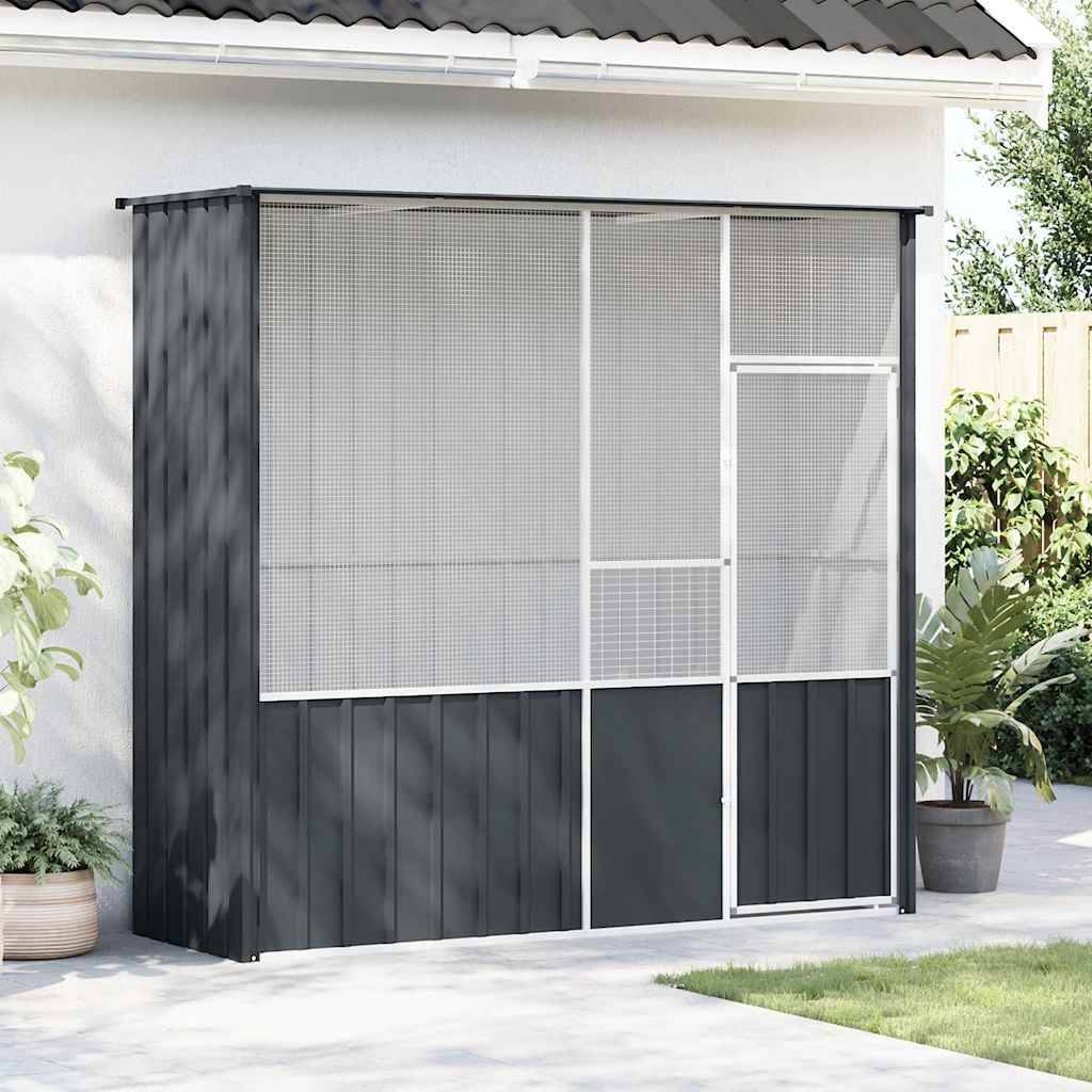 vidaXL Voliere Anthrazit 215x78x200 cm Verzinkter Stahl