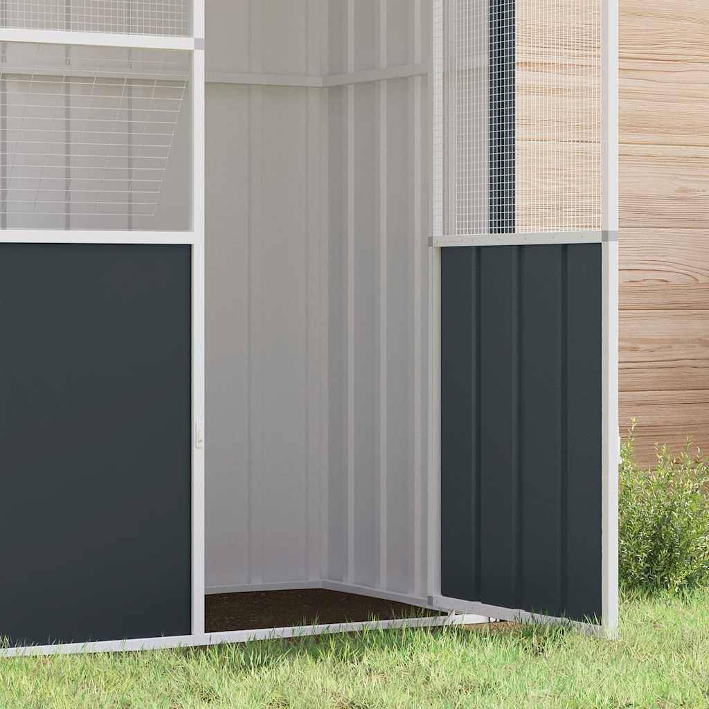 vidaXL Voliere Anthrazit 215x78x200 cm Verzinkter Stahl