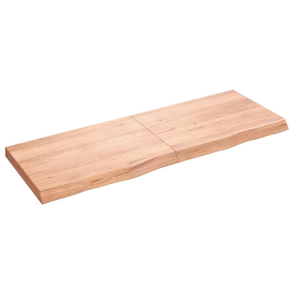 vidaXL Wandregal Hellbraun 140x50x(2-6) cm Massivholz Eiche Behandelt