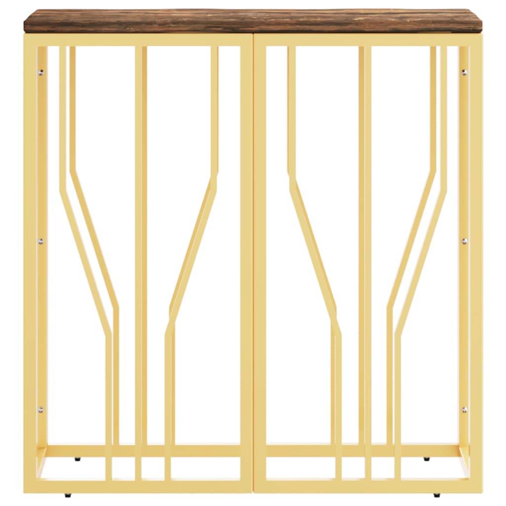 vidaXL Konsolentisch Golden Edelstahl und Altholz Massiv