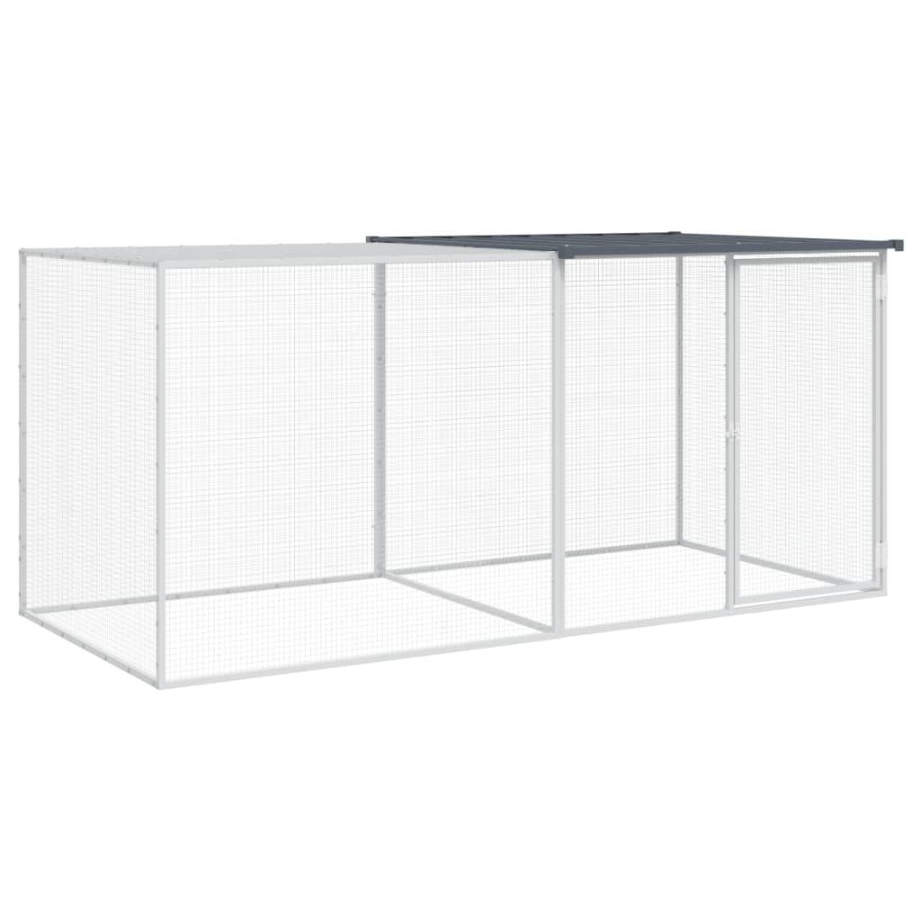 vidaXL Hühnerkäfig mit Dach Anthrazit 203x98x90 cm Verzinkter Stahl