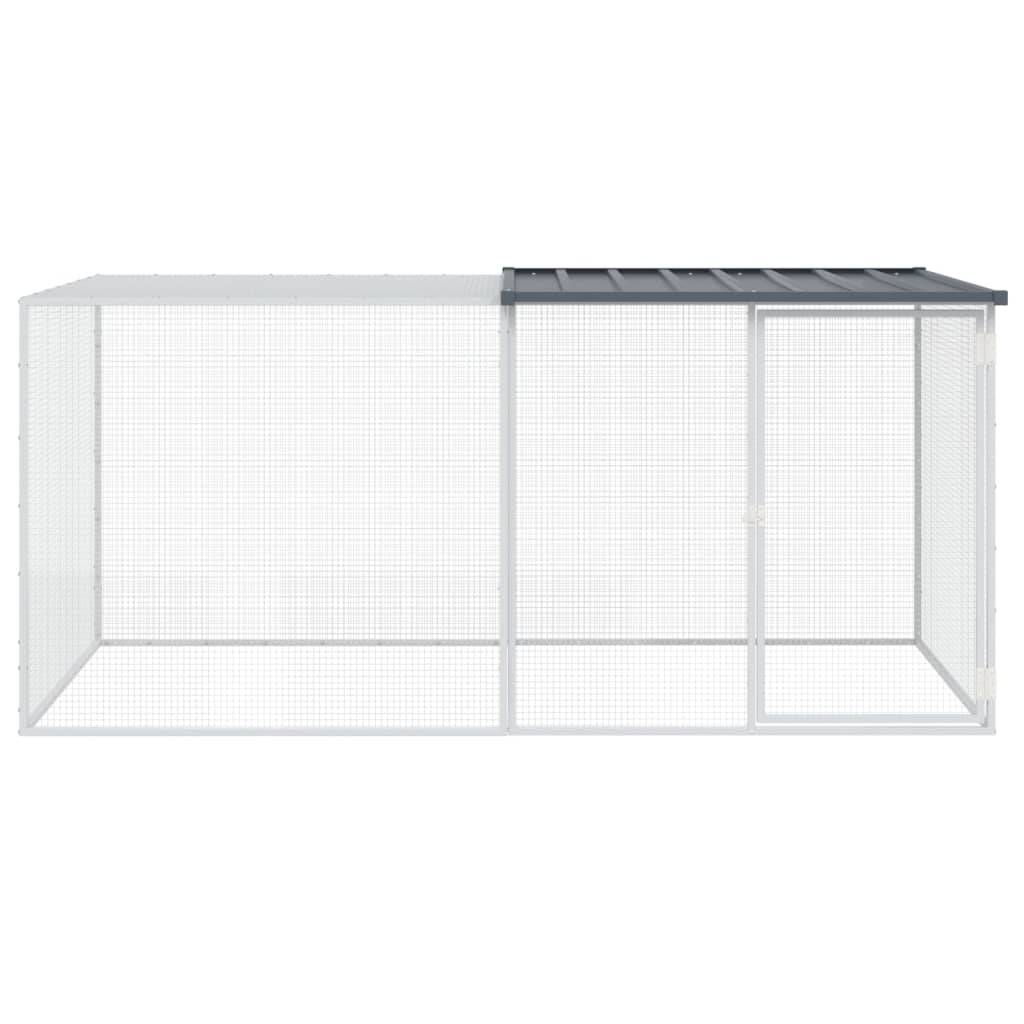 vidaXL Hühnerkäfig mit Dach Anthrazit 203x98x90 cm Verzinkter Stahl