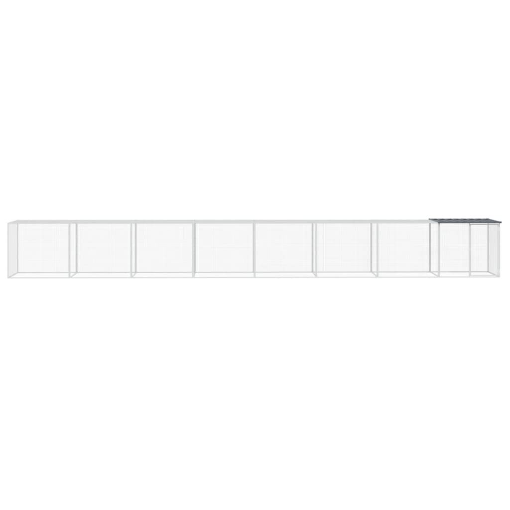 vidaXL Hühnerkäfig mit Dach Anthrazit 803x98x90 cm Verzinkter Stahl