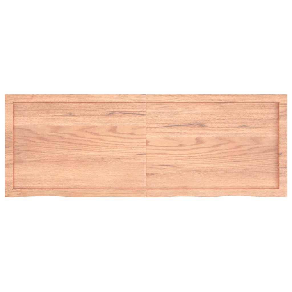 vidaXL Wandregal Hellbraun 140x50x(2-4) cm Massivholz Eiche Behandelt