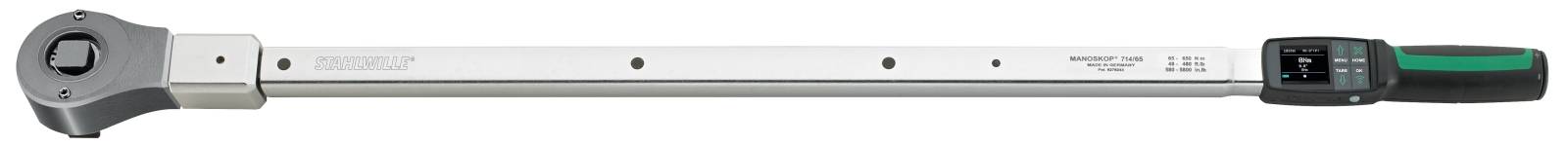 Drehwinkel-Drehmomentschlüssel MANOSKOP® m.Einsteck.Wkz. Umschaltknarre Nr.714R/65 65-650 N·m Antriebs-4kant 3/4 Zoll