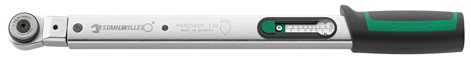 Drehmomentschlüssel Nr. 730R Mess-B. 25-130Nm 4-kant 1/2" L. 475mm