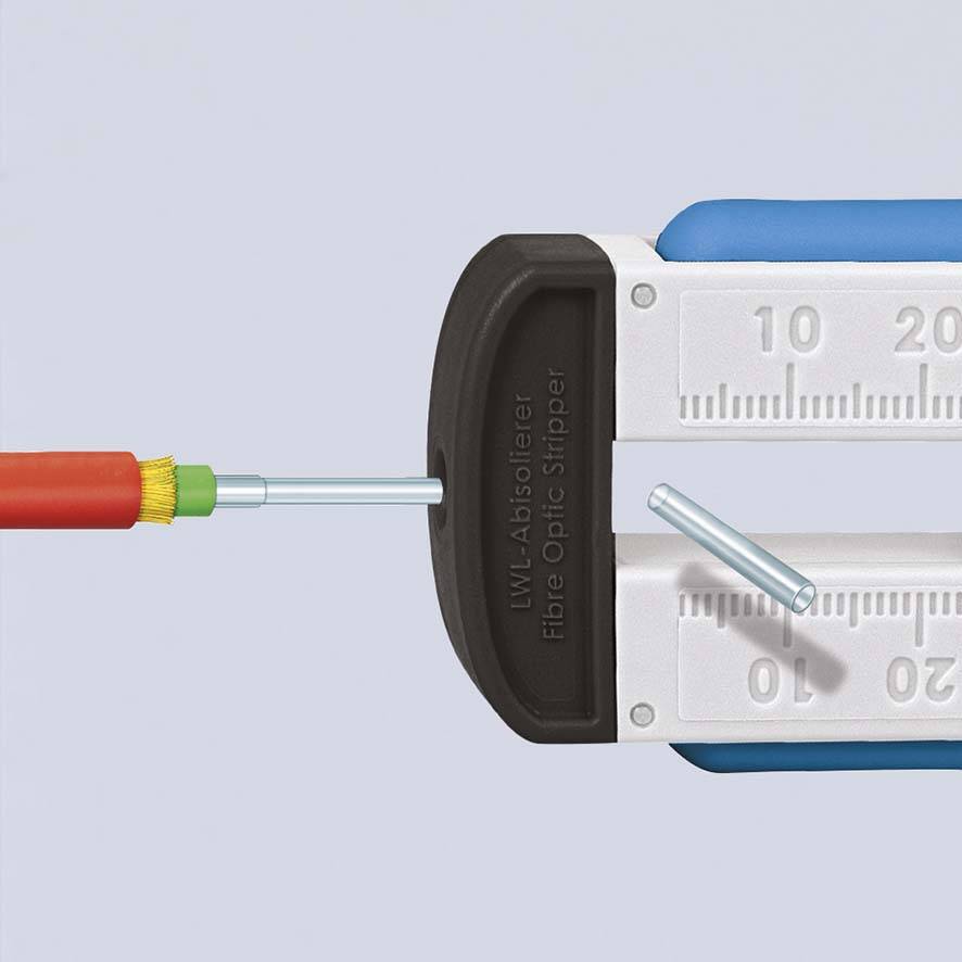 Knipex 12 85 110 SB Abisolierwerkzeug f. Glasfaserkabel Abisolierwerkzeug Geeignet für Rundkabel
