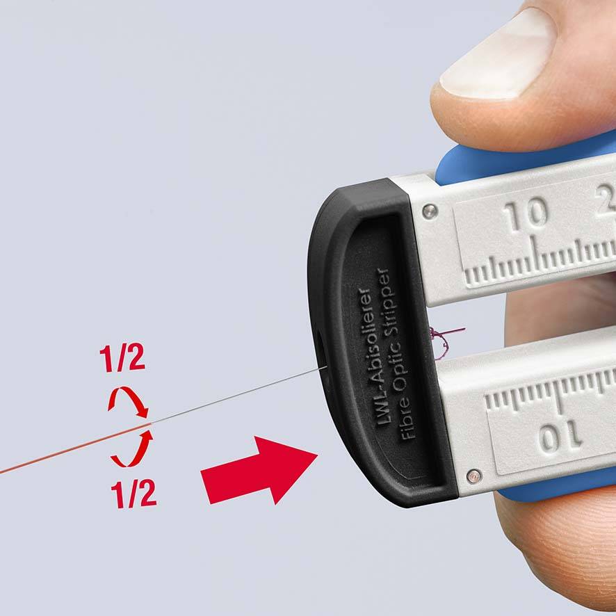 Knipex 12 85 110 SB Abisolierwerkzeug f. Glasfaserkabel Abisolierwerkzeug Geeignet für Rundkabel