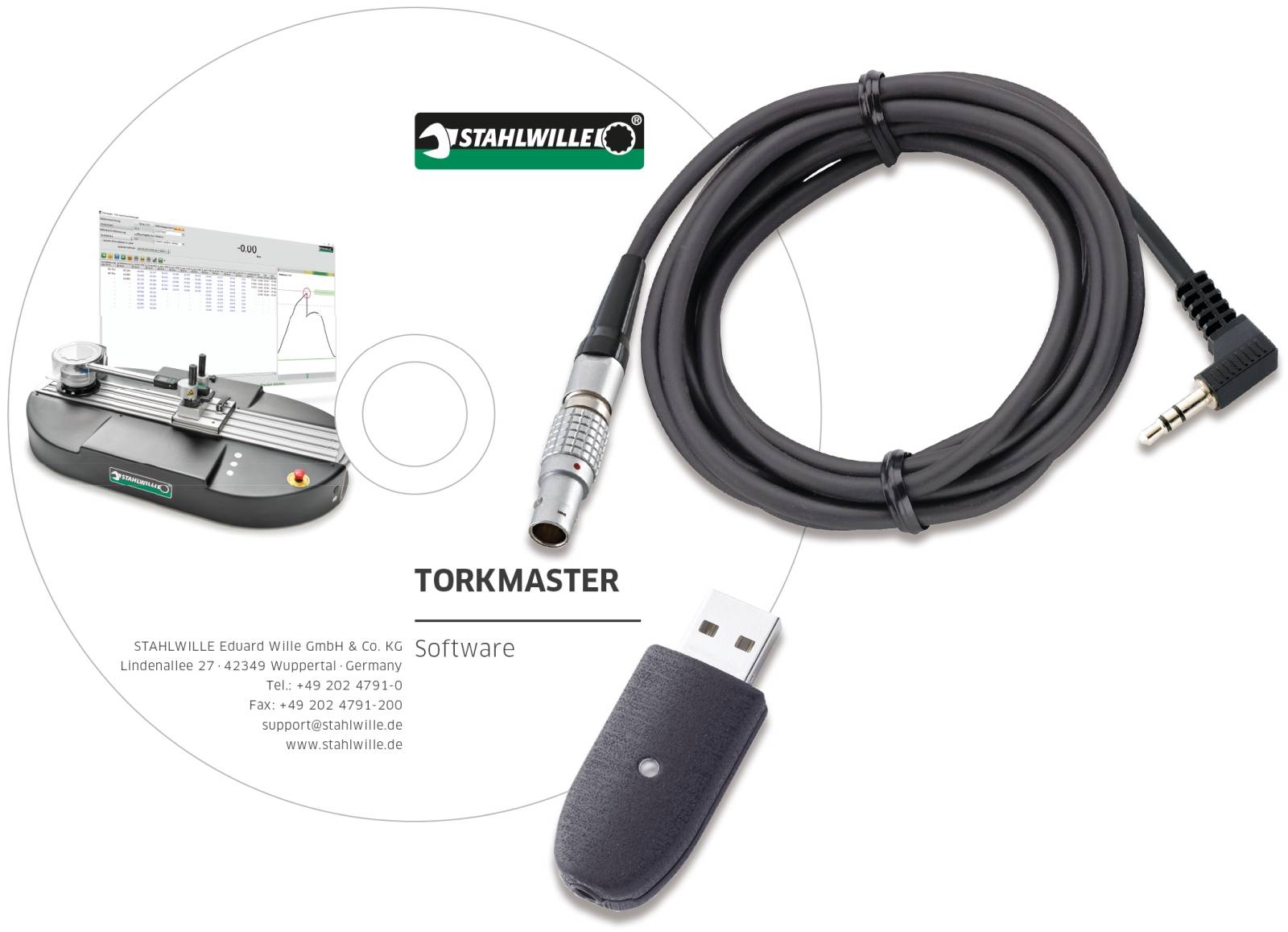 USB-Adapter, Klinkensteckerkabel m.Software Torkmaster f.